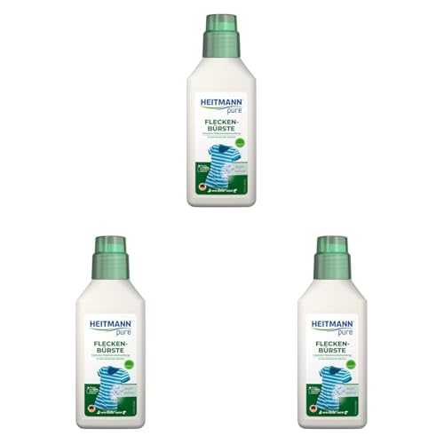 HEITMANN pure Cepillo antimanchas vegano con práctico cabezal de cepillo, ideal para cuello y puños, 250 ml (Paquete de 3)