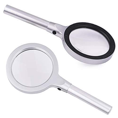 Loupe portable avec lumière LED 2.5x 5x WW-477 pour lecture et bijoux