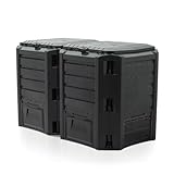 FORTENA Modul-Komposter 800L oder 1200L Schwarz Schnellkomposter Gartenkomposter Wettersicher (800L)