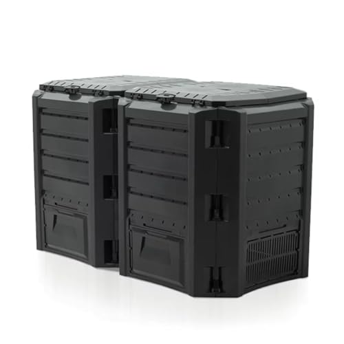 FORTENA Modul-Komposter 800L oder 1200L Schwarz Schnellkomposter Gartenkomposter Wettersicher (800L)