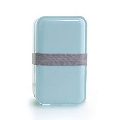 fiambrera bento, Fiambrera de doble capa 1000 ml para microondas ideal para guardar alimentos vajilla y almuerzo(Blu)