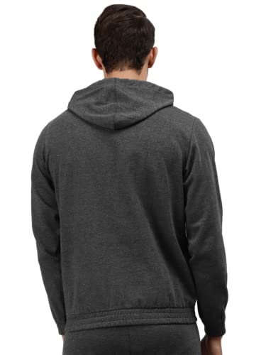 Image of Hubberholme Men's Cotton Blend Brand Printed Hooded Sweatshirt