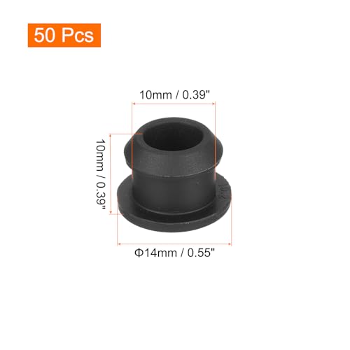 Image of MECCANIXITY Silicone Snap in Locking Hole Plugs,Rubber Panel Seal Cover Flush Type Panel Round for Kitchen Rubber Bulkheads Waterproof Sealing Plugs 10mm /0.39 Inch Diameter Black,Pack of 50