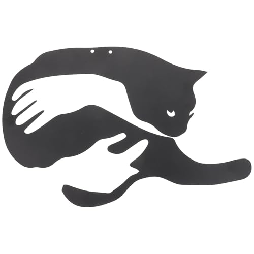 Décoration murale pour chat en fer noir pendentif silhouette design