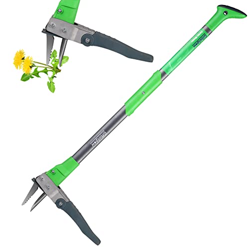 Grootpow (2023 Upgrade WP5 Weed Puller Tool, Stand Up Weeder with 40" Handle, 3 Claws & Fiberglass Foot Pedal, Weeding Tool Made with Cast-Aluminum, Easily Remove Weeds Without Bending or Kneeling Grootpow (2023 Upgrade WP5 Weed Puller Tool, Stand Up Weeder with 40" Handle, 3 Claws & Fiberglass Foot Pedal, Weeding Tool Made with Cast-Aluminum, Easily Remove Weeds Without Bending or Kneeling