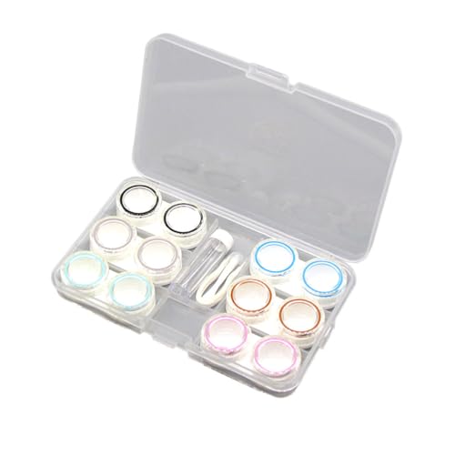 BESTYASH Boîte De Rangement Lentilles De Contact 6 Pièces avec Pince Et Ventouse Portable Compact pour Maison Et Voyage