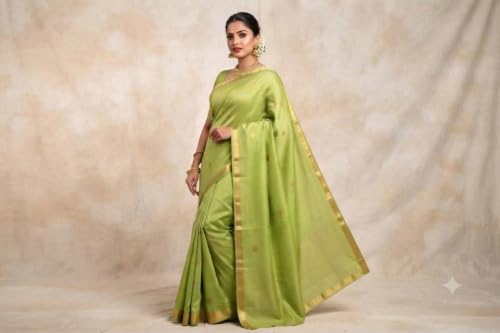 RAJVANI The Voice Of Royalty green chanderi silk saree – image 4