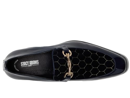 Stacy Adams, Men, Sprague Moc Toe Slip-On, Navy, 10.5, Medium by Stacy Adams - Image 2