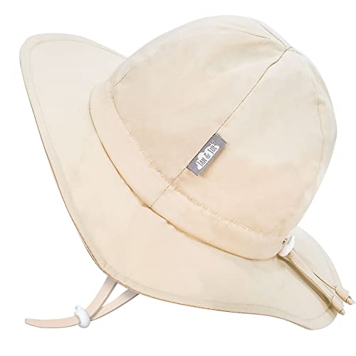 JAN & JUL Infant Summer Cotton Sun-Hat, UPF 50+, Foldable (S: 0-6 Months, Sand)