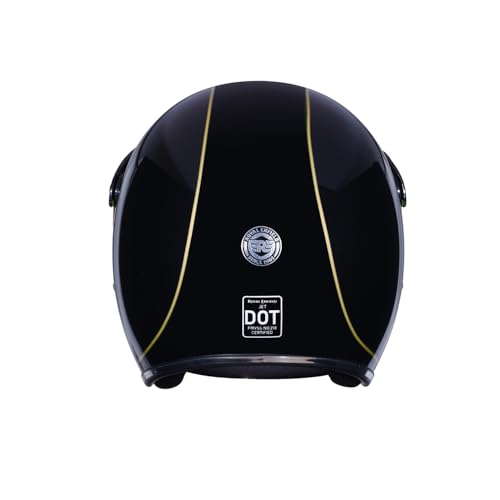 Image of Royal Enfield Bobber of Cell Open Face Helmet | Bubble Visor & Metal Beading | High-Impact ABS Shell | Certification: ISI & DOT | UV Treated Scratch Resistant Visor | Micrometric Buckle | Olive XL