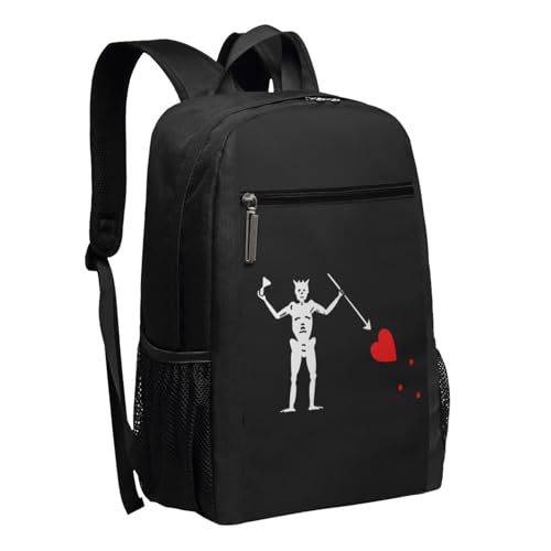 Pirate Flag Blackbeard Travel Laptop Backpack, Business Anti Theft Slim Sturdy Laptops Backpacks, College Computer Bag Gift for Men & Women Fits 17 Inch Notebook,Black2