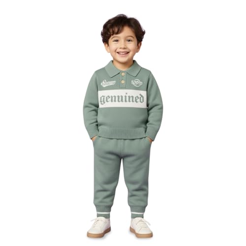 Image of Kidbea Premium Organic Cotton Winter Knitwear Set for Baby Boys | Soft Warm Pullover Sweater & Pant | Classy Comfort Outfit for Infants kids