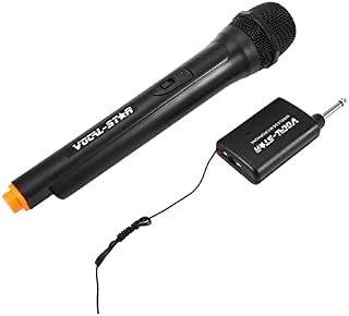 Vocal-Star Handheld Portable Wireless VHF Microphone with mini receiver perfect for Karaoke, Speeches, Presentations, Gigs, Singing