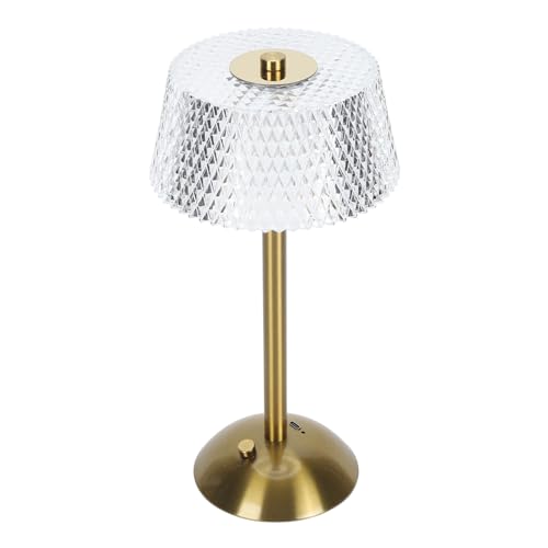 Taidda Lámpara de Mesa de Cristal Regulable Elegante Control Táctil LED Lámpara de Escritorio Recargable para Dormitorio Sala de Estar Luz Natural 11.81 "carga USB Tipo C - imagen 7