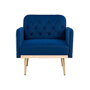 LIFEISLE Modern Accent Chair with Armrests, Upholstered Lounge Reading Sofa, Sturdy Metal Frame Velvet Comfy Armchair Furniture Set for Living Room, Dinning Room & Home Decoration