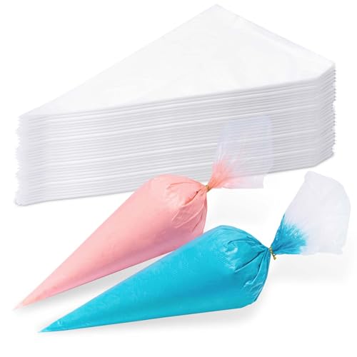 Homrelaxy 200 Pcs 12 Inch Tipless Piping Bags Disposable Thick Plastic Pastry Bags for Frosting Anti-Burst Icing Bag for Decorating Cakes Cupcakes Cookies & Baking