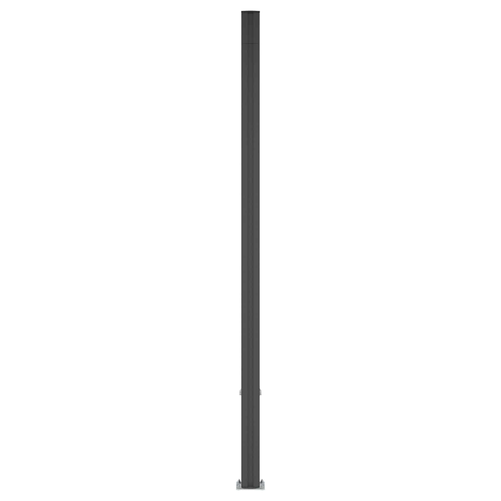 Panneau de clôture WPC et aluminium noir 173 x 186 cm pour jardin extérieur terrasse balcon piscine, barrière rigide composite PVC bois métal, occultation séparation intimité