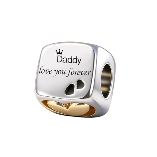ZakiaHo Abalorio chapado en oro para mamá, hija, hermana, amiga, nana, nieta, esposa, corazón Love You Forever, abalorio para pulseras, joyería de cumpleaños para mujer, regalo compatible con pulseras