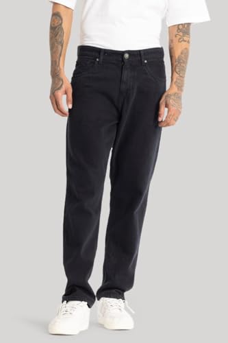 Image of Men Mom Fit High Waist Denim Jeans | Relaxed Fit Straight Leg Casual Denim Pants | Stylish Street Style & Office Wear