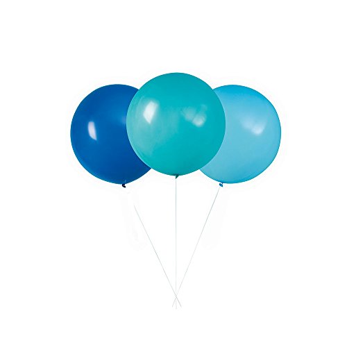 Blue & Teal Giant Latex Balloons (60cm) Pack of 3 - Premium Quality Party Decorations for Weddings, Birthdays, and Events
