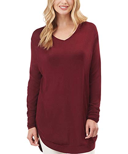 Mud Pie Lawton Sweater Tunic Burgundy (Large) #TOP21