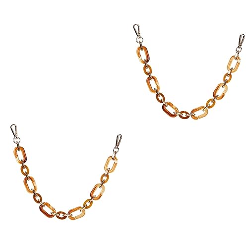 TOKIDNY 2 Piezas cadena de acrílico para bolsas cadenas torcidas planas cadenas de asa de cartera tote Accesorios para bolsos de bricolaje correas de la bolsa de asas Chocolate
