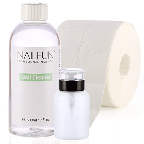 NAILFUN Nail Cleaner 500ml (isopropanol) + 500 alvéoles (1...