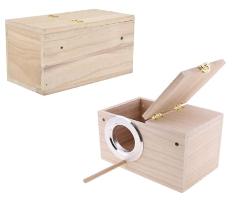 Image of Parakeet Nesting Box, Bird Nest Breeding Box Cage Wood House for Finch Lovebirds Cockatiel Budgie Conure Parrot, 8'' X 5'' X 5''