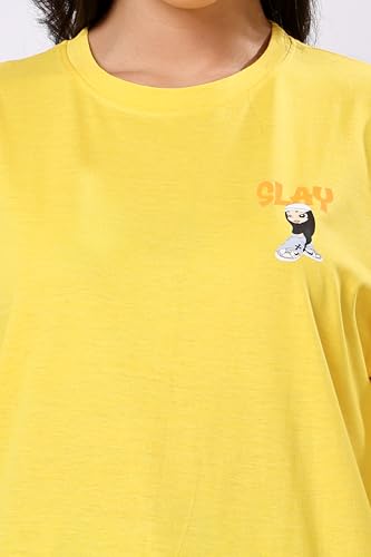 Image of TQH Women's Casual Printed Round Neck, Oversized Longline Drop Shoulder Boho Style T-Shirt