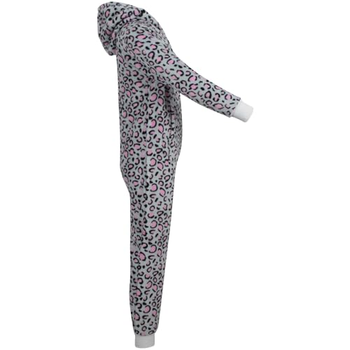 Miniatura 4 de A2z 4 Kids Disfraz De Leopardo Para Niños Y Niñas, Color Rosa Y Gris, De Una Pieza, Extrasuave Y Esponjoso, Todo En Uno, Disfraz De Halloween De 2 A 13 Años Leopard Pink Grey 134 Cm-140 Cm