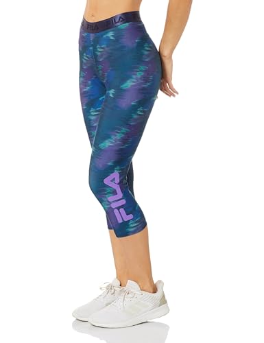 Corsario Fem. Fila Train Elastic II,Azul Marinho Estampado,M