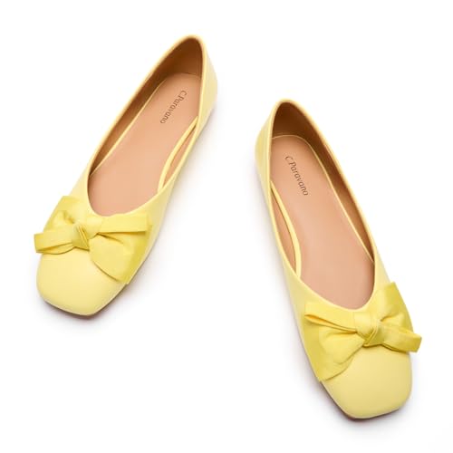 Image of C.Paravano Flats for Women | Ballet Flats | Square Toe | Dressy Casual Shoe