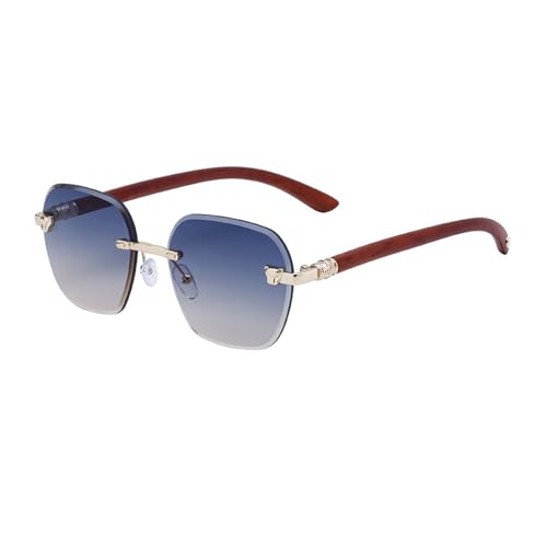 Lunettes de soleil carrées monture imitation bois parfaites pour vos sorties et la conduite