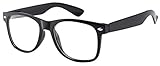 OWL Kids Clear Lens Glasses – Lightweight Fashion Frames for Boys & Girls, UV Protection Eyewear for School, Screen Use & Everyday Wear - Black