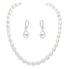 Necklace & Earrings White