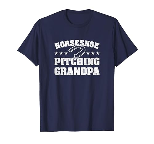 Horseshoe Player: Horseshoe Pitching Grandpa T-Shirt, Men, Navy Blue, 5X-Large