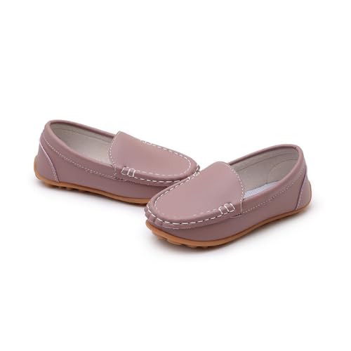 Image of SOFMUO Boys Girls Leather Loafers Slip-On Oxford Flats Boat Dress Schooling Daily Walking Shoes(Toddler /Little Kids)