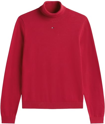 Tommy Jeans Damen Pullover Essential mit Rollkragen, Rot (Ruby Rhubarb), XXS – Ansicht 5