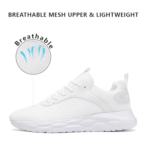 Image of Mens Sneakers Slip on Walking Running Shoes Sneakers Outdoor Gym Fitness Sport Anti Slip Breathable Comfortable Skin-Friendly Fashion Casual White US 9.5