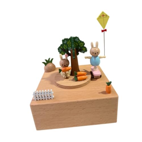 Boîte à musique en bois rotative pour la Saint-Valentin et cadeaux