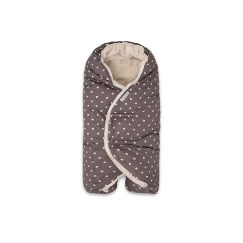 Image of 7AM Baby Car Seat Blanket - Multifunctional Carrier Cover for Toddlers, Winter Stroller & Car Seat Swaddle Blanket, Micro-Fleece & Plush Lined Warm Carseat Cover | (Print Ash Oak Stars, 6-18M)