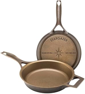 Stargazer 10.5-Inch Cast Iron Skillet | Made in USA, Seasoned, Premium Frying Pan for Grilling, Searing, Baking & More – Durable Cast Iron with Smooth Cooking Surface