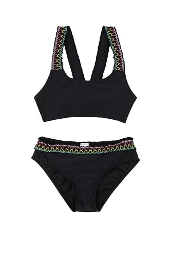 Gottex Kids Ruffle Love Cross Strap Swim Set Swimwear Chlorine Fade Resistant and Built-in UPF UV 50+ Protection