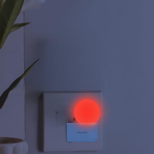 Image of Philips 0.5W LED Bulb Red | Joy Vision Plug-and-Play LED Night Lamp | Night Light for Bedrooms & Corridors | 2-Pin Socket | Energy Saving, Long Life | Pack of 24