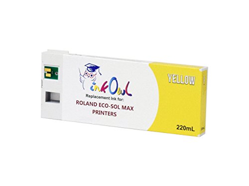 InkOwl Compatible Ink Cartridge Replacement for Roland ECO-SOL MAX Printers ESL3-YE (220mL, Yellow)