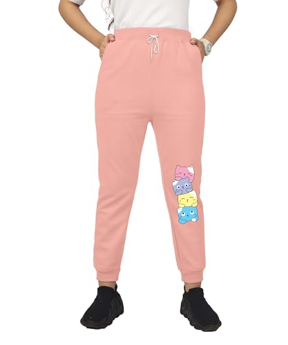 Image of KYDA Kids Girls Loose Mid Rise Cottonblend Printed Track Pants (Pack of 1)