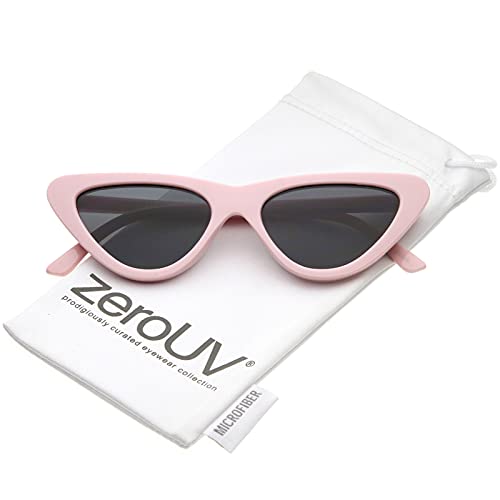 Image of zeroUV Women's Small Thick Neutral Colored Flat Lens Cat Eye Sunglasses 51mm