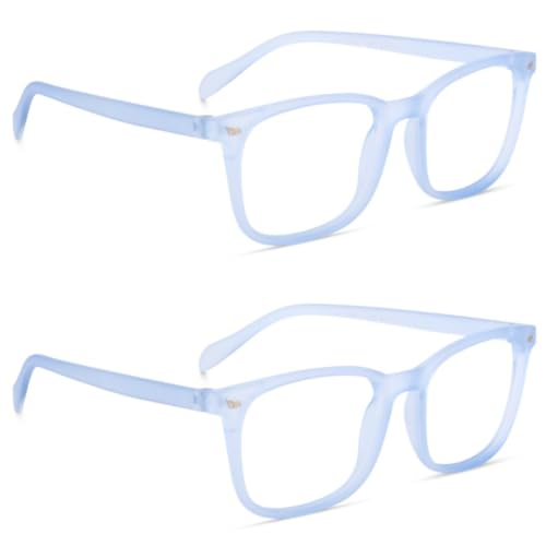Image of Blue Light Blocking Computer Glasses for Men & Women, Square TR90 Lightweight Eyeglasses Frame, Anti Eye Strain UV Protection, Clear Lens for Gaming Office Reading
