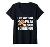 Photo Gallery donna yorkiepoo dog lover pizza divertente cane mamma regalo maglietta con collo a v Photo Gallery donna yorkiepoo dog lover pizza divertente cane mamma regalo maglietta con collo a v