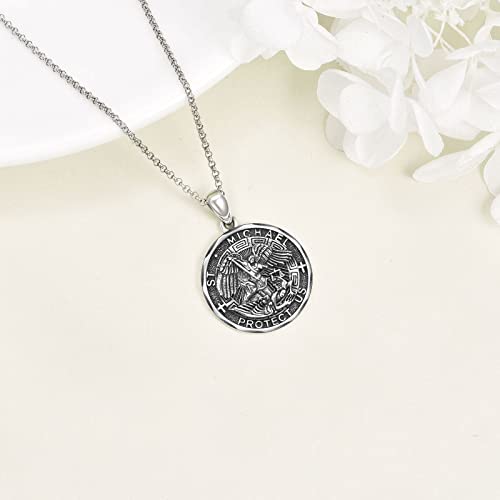 YFN Patron Saint Necklace Sterling Silver Amulet Medal Pendant Religious Protector Jewelry Gifts for Women Men2
